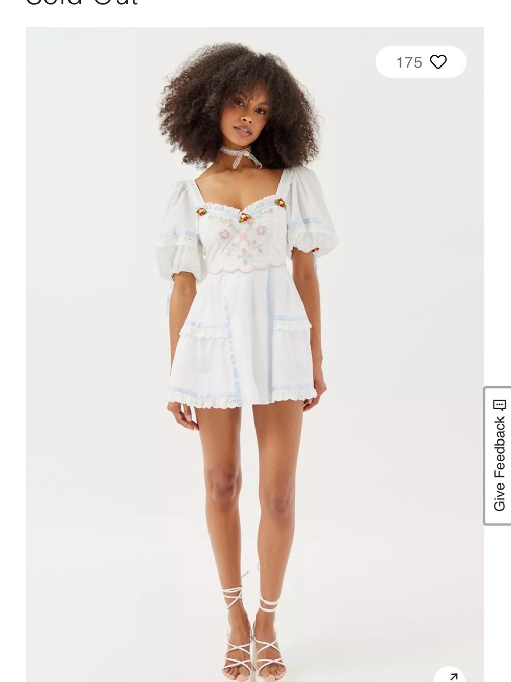 For Love & Lemons Meadow Embroidered Mini Dress | White | Size M - Picture 4 of 8